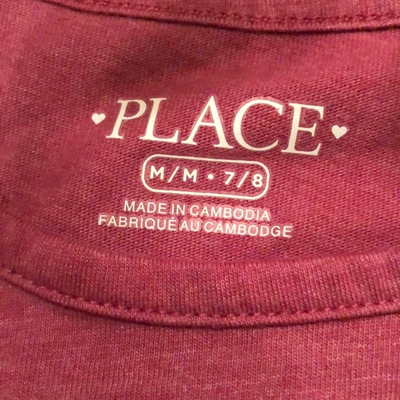 Place love metallic center side tie short sleeved top - Picture 5 of 7